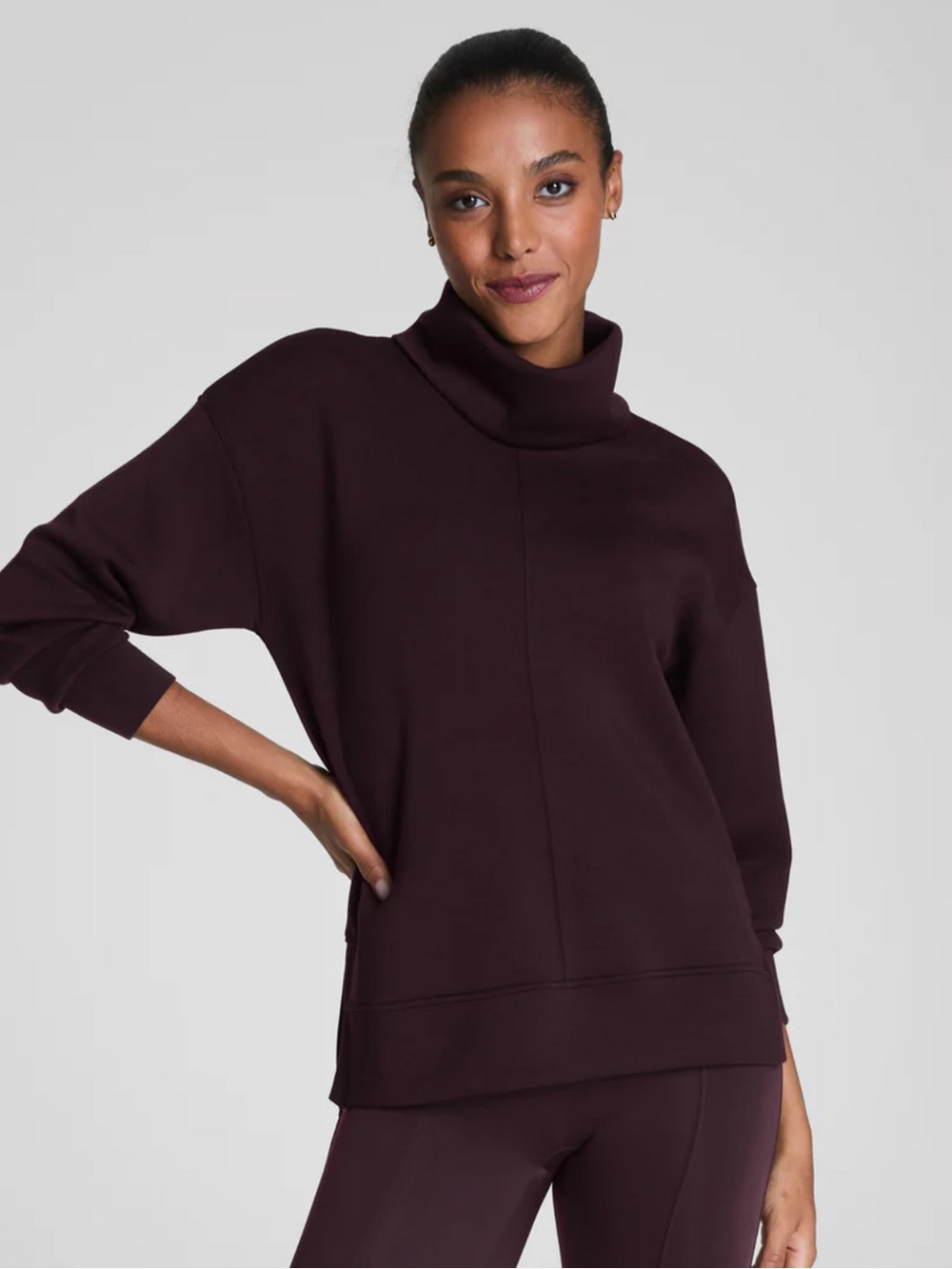 SPANX AirEssentials Turtleneck Tunic Dark Brown Size Medium